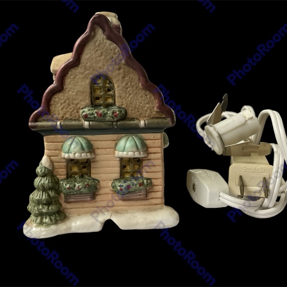 Vintage Small The Christmas House Collection Flower Shop illuminated porcelain. - Picture 3 of 6